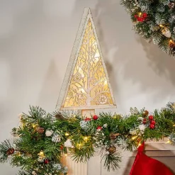 Outlet Pre-Lit Wood A-Frame Tree Christmas Decorations