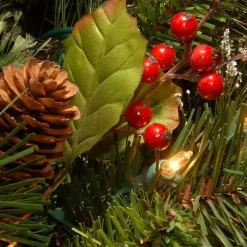 Outlet Pre-Lit Wintry Pine Christmas Garland, 9 ft. Christmas Arrangements & Garland