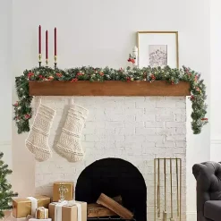 Outlet Pre-Lit Wintry Pine Christmas Garland, 9 ft. Christmas Arrangements & Garland