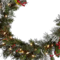 Outlet Pre-Lit Wintry Pine Christmas Garland, 9 ft. Christmas Arrangements & Garland
