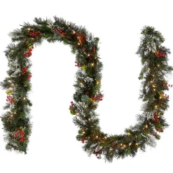Outlet Pre-Lit Wintry Pine Christmas Garland, 9 ft. Christmas Arrangements & Garland