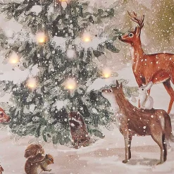 Hot Pre-Lit Woodland Christmas Tree Canvas Art Print Christmas Art & Wall Decor