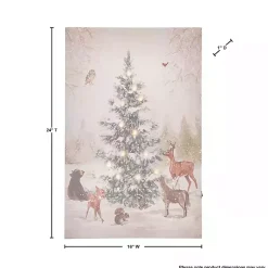 Hot Pre-Lit Woodland Christmas Tree Canvas Art Print Christmas Art & Wall Decor