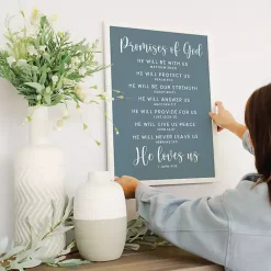 Kirklands Home Wall Quotes & Signs|Promises of God Blue Wood Wall Plaque