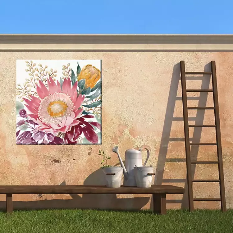 Kirklands Home Outdoor Wall Decor|Protea Floral Outdoor Canvas Art Print
