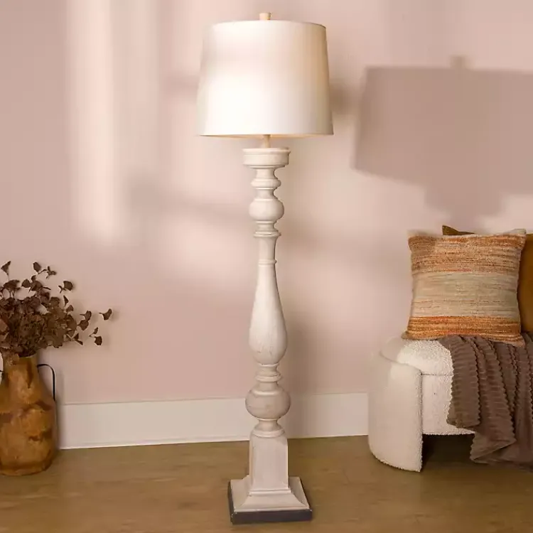 Kirklands Home Floor Lamps|Prussia White Floor Lamp Ivory