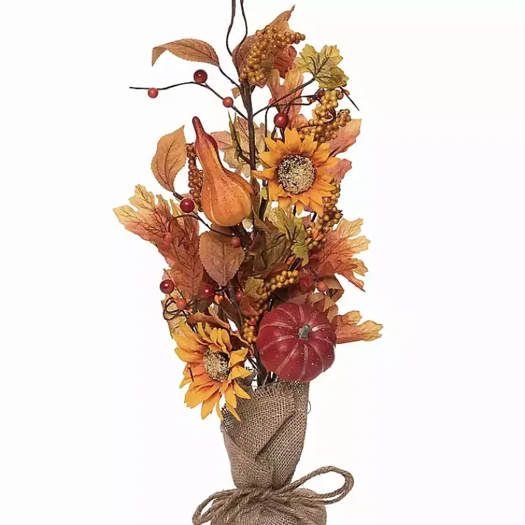 Hot Pumpkin and Sunflower Harvest Arrangement Fall
