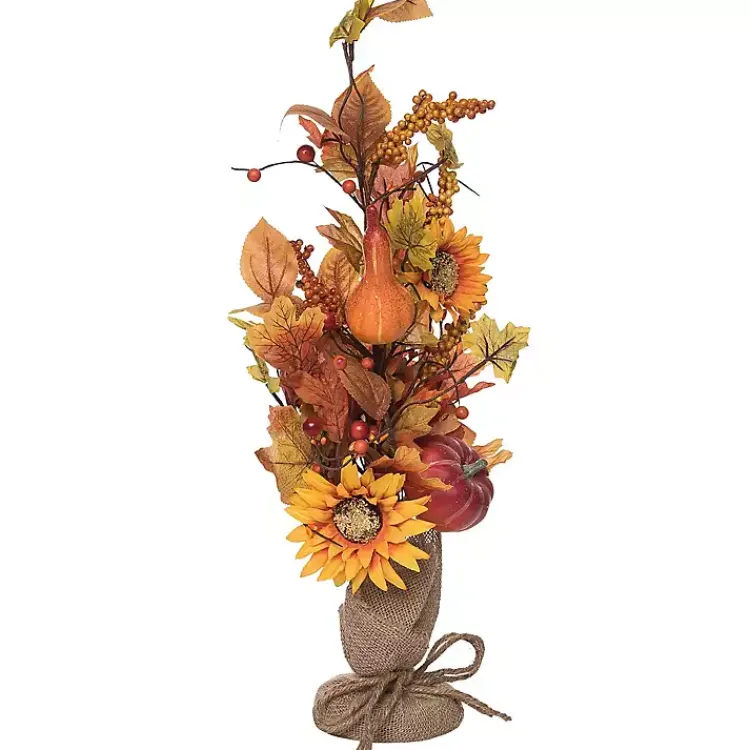 Hot Pumpkin and Sunflower Harvest Arrangement Fall