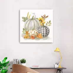New Pumpkin Décor I Canvas Art Print, 30x30 Fall