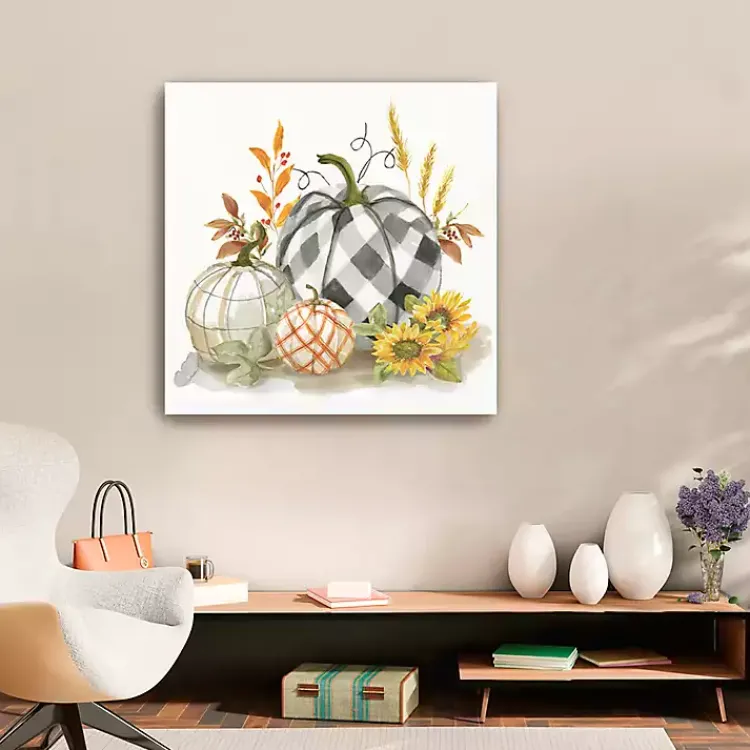 Hot Pumpkin Décor II Canvas Art Print, 30x30 Fall