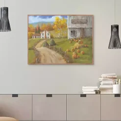 Clearance Pumpkin Farm Framed Canvas Art Print Fall