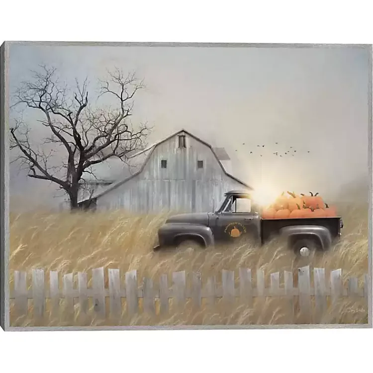 Pumpkin Harvest Framed Fall Canvas Art Print Fall