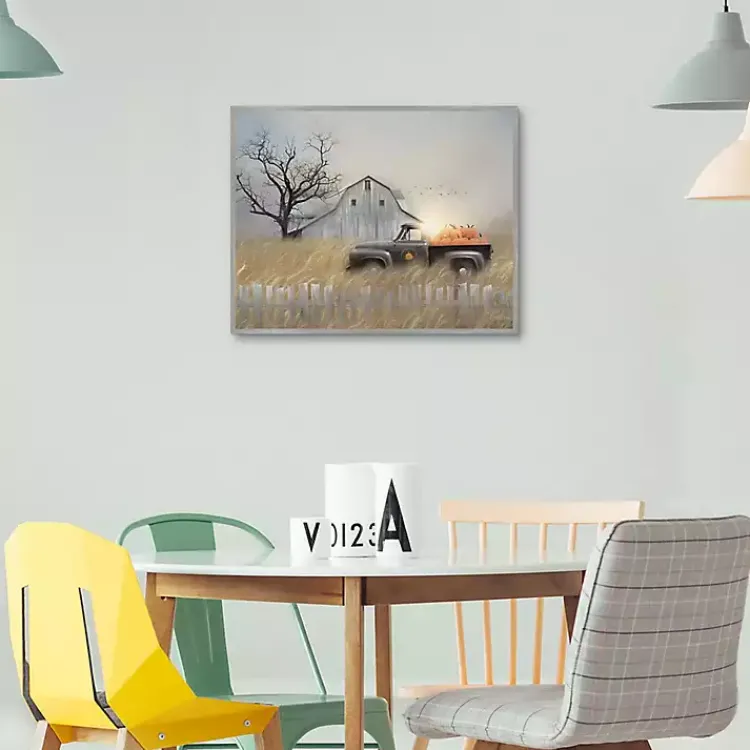 Pumpkin Harvest Framed Fall Canvas Art Print Fall