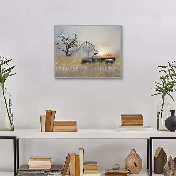 Pumpkin Harvest Framed Fall Canvas Art Print Fall