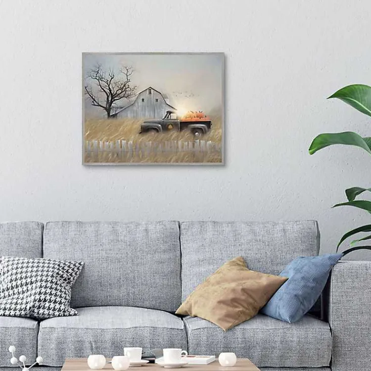 Pumpkin Harvest Framed Fall Canvas Art Print Fall