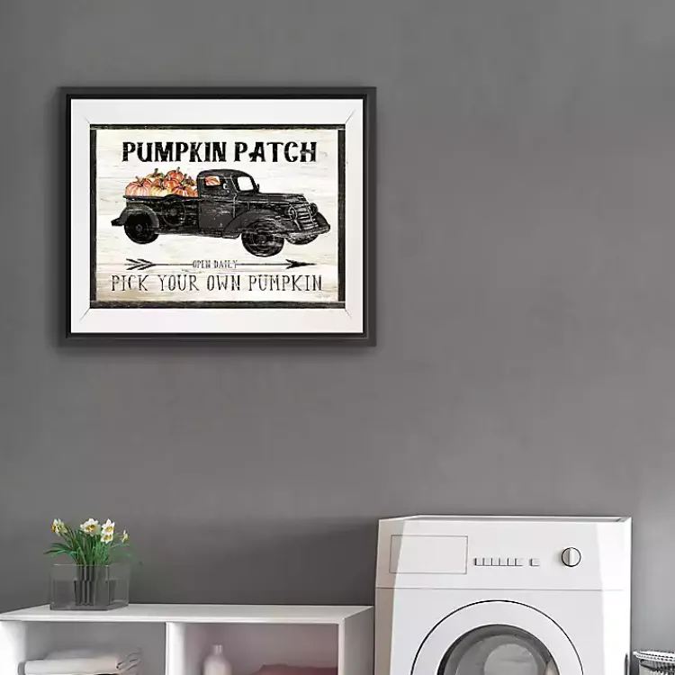 Outlet Pumpkin Patch Black Truck Giclee Canvas Art Print Fall