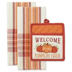 Clearance Pumpkin Patch 3-pc. Dishtowel and Potholder Set Fall