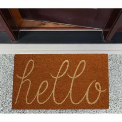 Kirklands Home Doormats|Pumpkin Spice Hello Doormat Orange