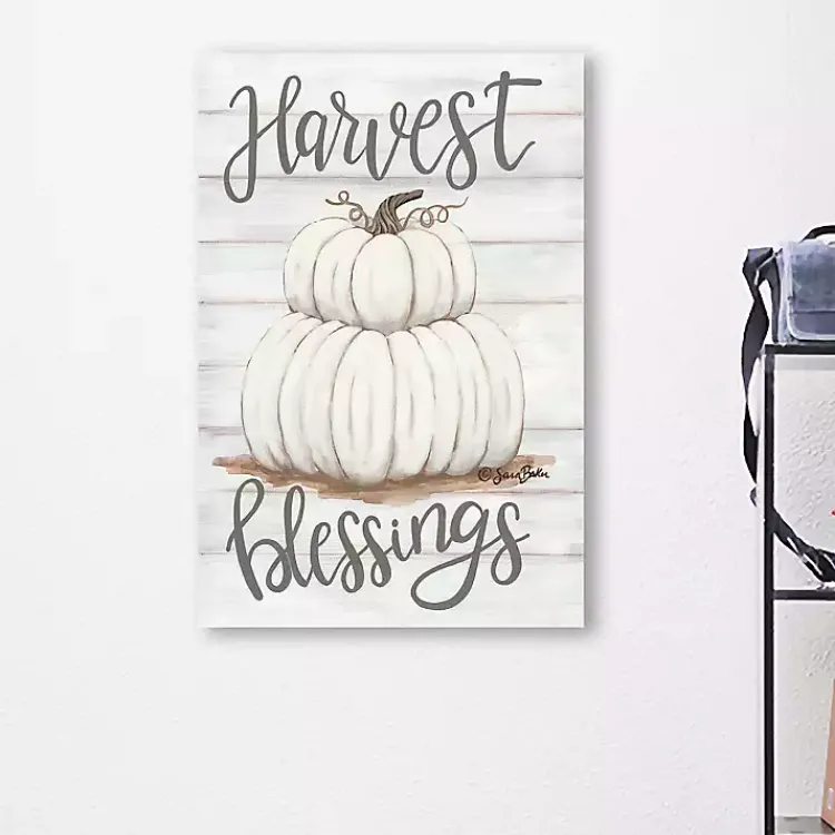 Clearance Pumpkin Stack Harvest Blessings Canvas Art Print Fall