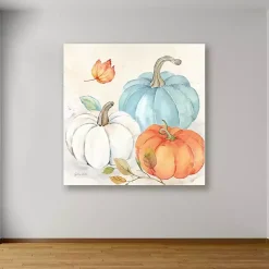 Best Pumpkin Trio Canvas Art Print Fall