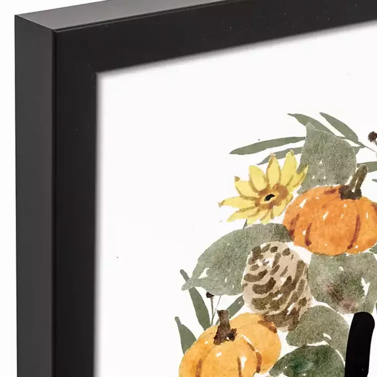 Pumpkin Wreath Home Framed Canvas Art Print Fall