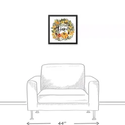 Pumpkin Wreath Home Framed Canvas Art Print Fall
