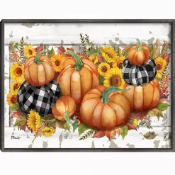 Online Pumpkins and Sunflowers Framed Canvas Art Print Fall