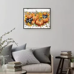 Online Pumpkins and Sunflowers Framed Canvas Art Print Fall