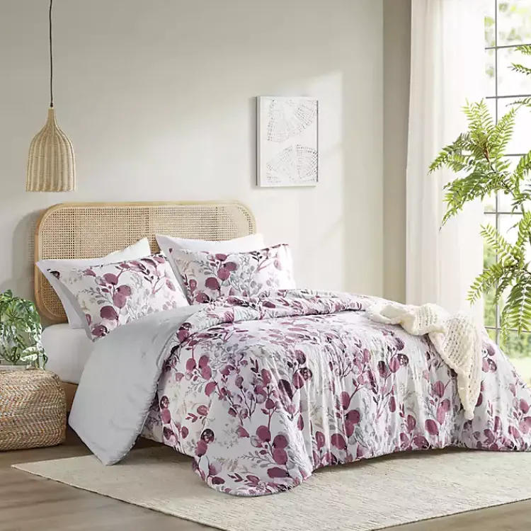 Kirklands Home Comforters|Purple Botanical 3-pc. King Comforter Set