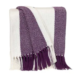 Discount Purple Chalet Striped Fringe Throw Blankets & Throws