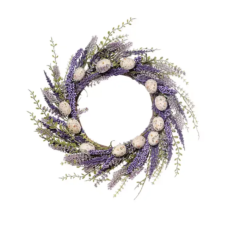 Online Purple Heather Easter Egg Wreath Easter Decorations