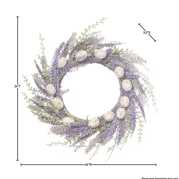 Online Purple Heather Easter Egg Wreath Easter Decorations