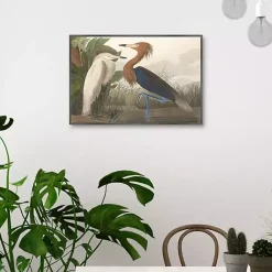 Kirklands Home Canvas Art|Purple Heron Framed Canvas Art Print Multi