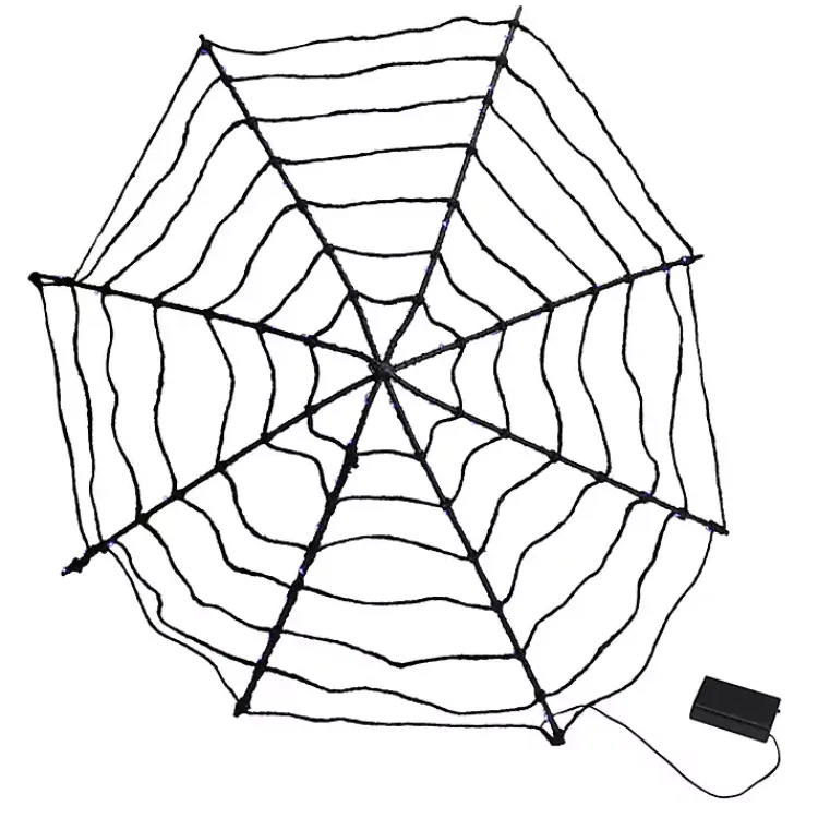 Purple LED Spider Web Decoration Halloween