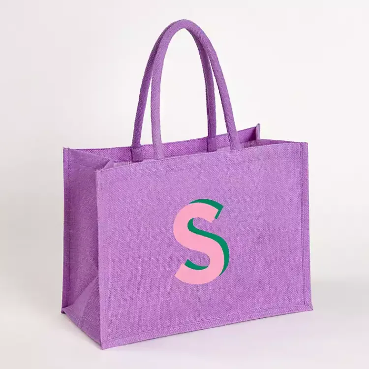 New Monogram S Jute Tote Bag Monogram Seasonal Decor