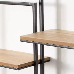 Kirklands Home Shelves|Quadrate Multi-Level Black Metal Wall Shelf