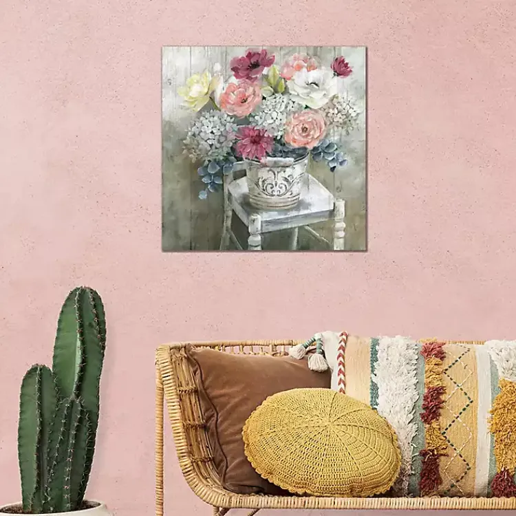 Kirklands Home Canvas Art|Quaint Cottage Bouquet Giclee Canvas Art Print