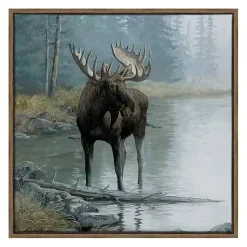 Kirklands Home Canvas Art|Quiet Water Moose Framed Canvas Art Print