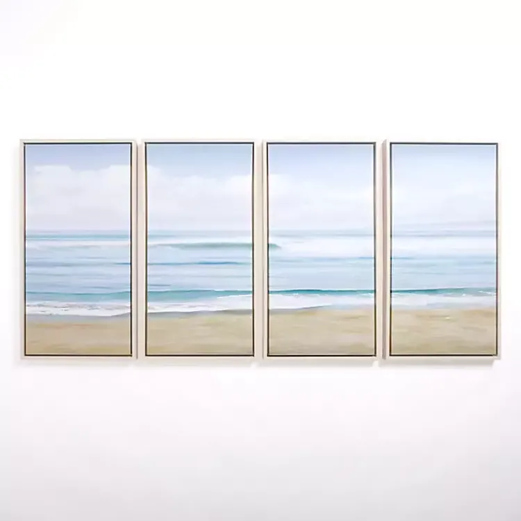 Kirklands Home Canvas Art|Quiet Wave Framed Canvas Art Prints, Set of 4
