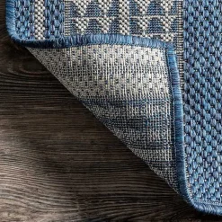 Kirklands Home Outdoor Rugs|Raina Blue Tribal Zig Zag Outdoor Rug, 5x8