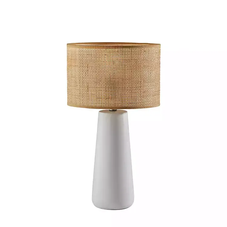Kirklands Home Table Lamps|Rattan Shade Base Table Lamp White
