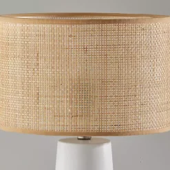 Kirklands Home Table Lamps|Rattan Shade Base Table Lamp White