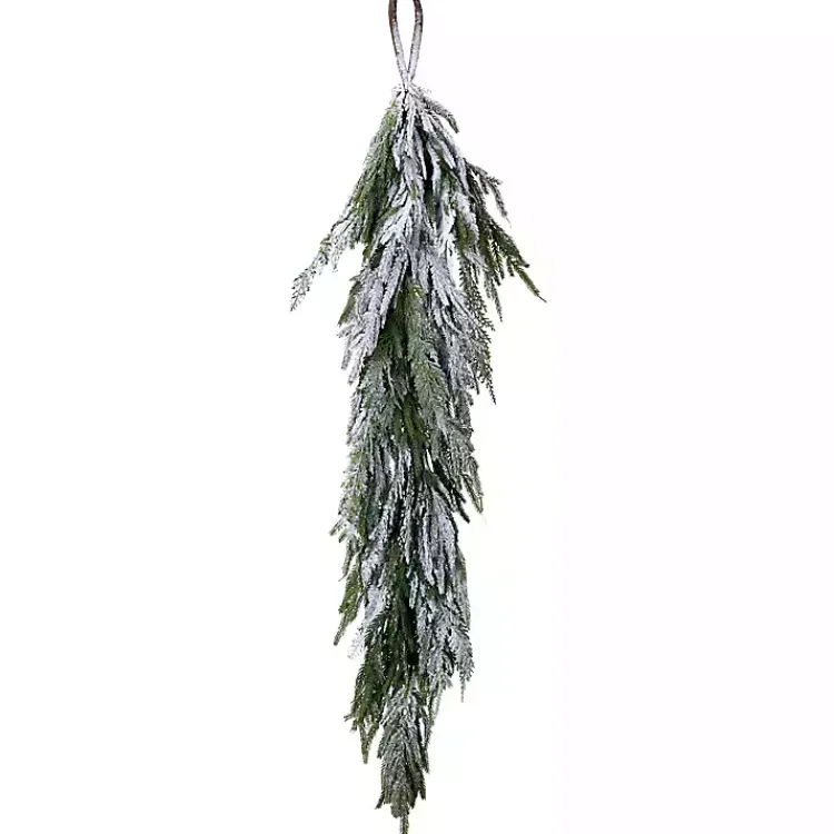 Discount Real Touch Flocked Norfolk Pine Garland Christmas Arrangements & Garland