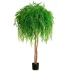 New Real Touch Willow Tree in Black Planter, 5 ft. Trees & Topiaries