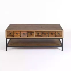 Kirklands Home Coffee Tables|Reclaimed Wood Keeping Drawers Coffee Table Brown