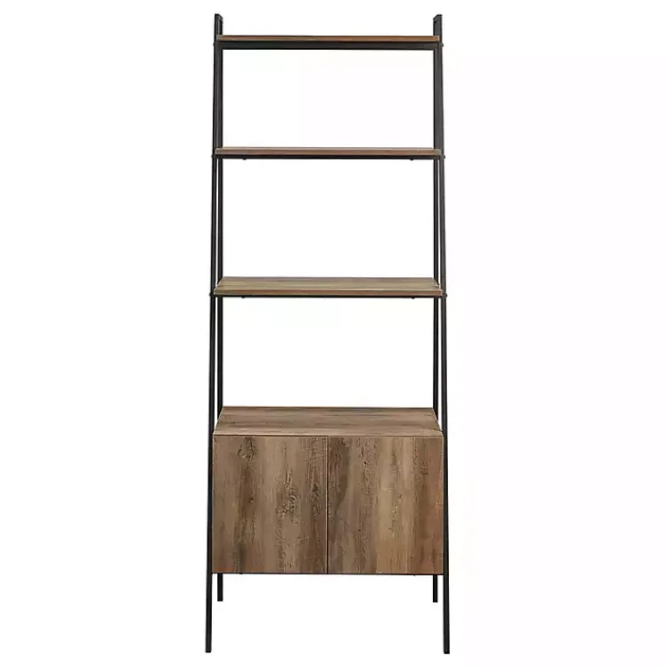 Kirklands Home Bookshelves|Reclaimed Wood Modern Ladder Bookcase with Cabinet