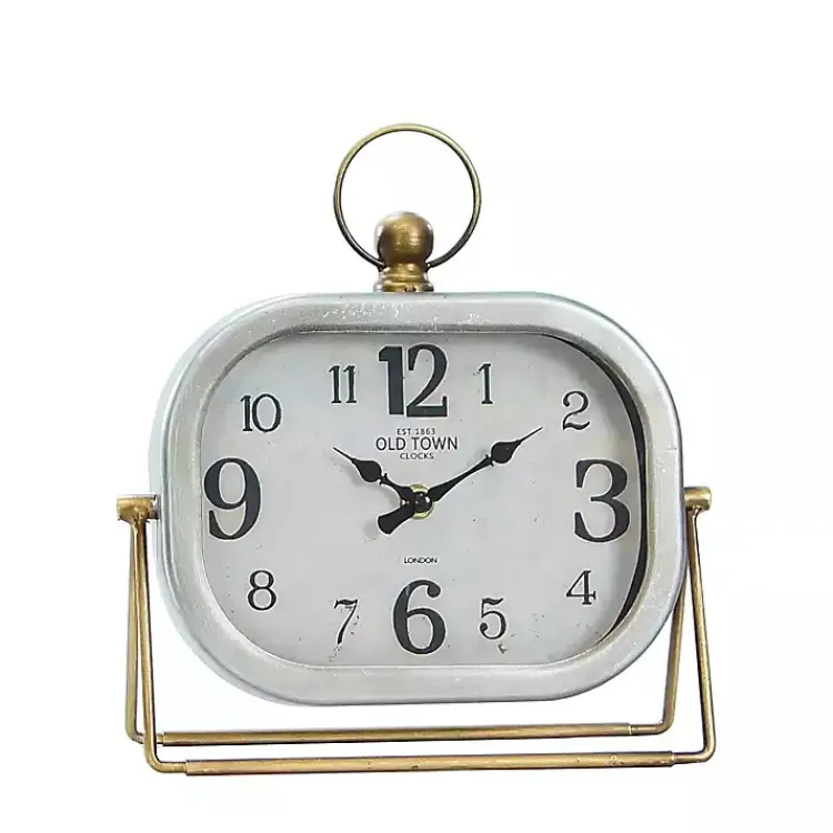 Sale Rectangular Metal Tabletop Clock Decorative Accents