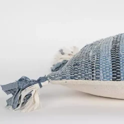 Hot Recycled Denim Stitched Lumbar Pillow Pillows