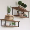 Kirklands Home Shelves|Recycled Wood and Metal Shelves, Set of 2