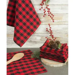 New Red & Black Buffalo Check Kitchen Towels, Set of 6 Christmas Dining & Entertaining